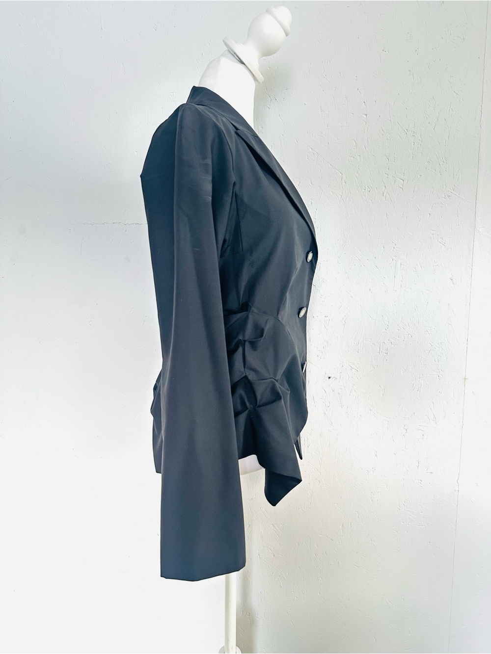 Marithe Francois Girbaud Black Double-Button Tailored Blazer